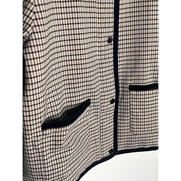 Rails Nota Full Zip Boxy Cropped Jacket Ice Taupe Mini Check Women's Size M NWT - Picture 6 of 14